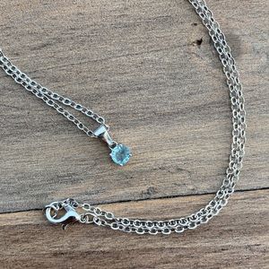 Light Blue stone necklace March birthstone